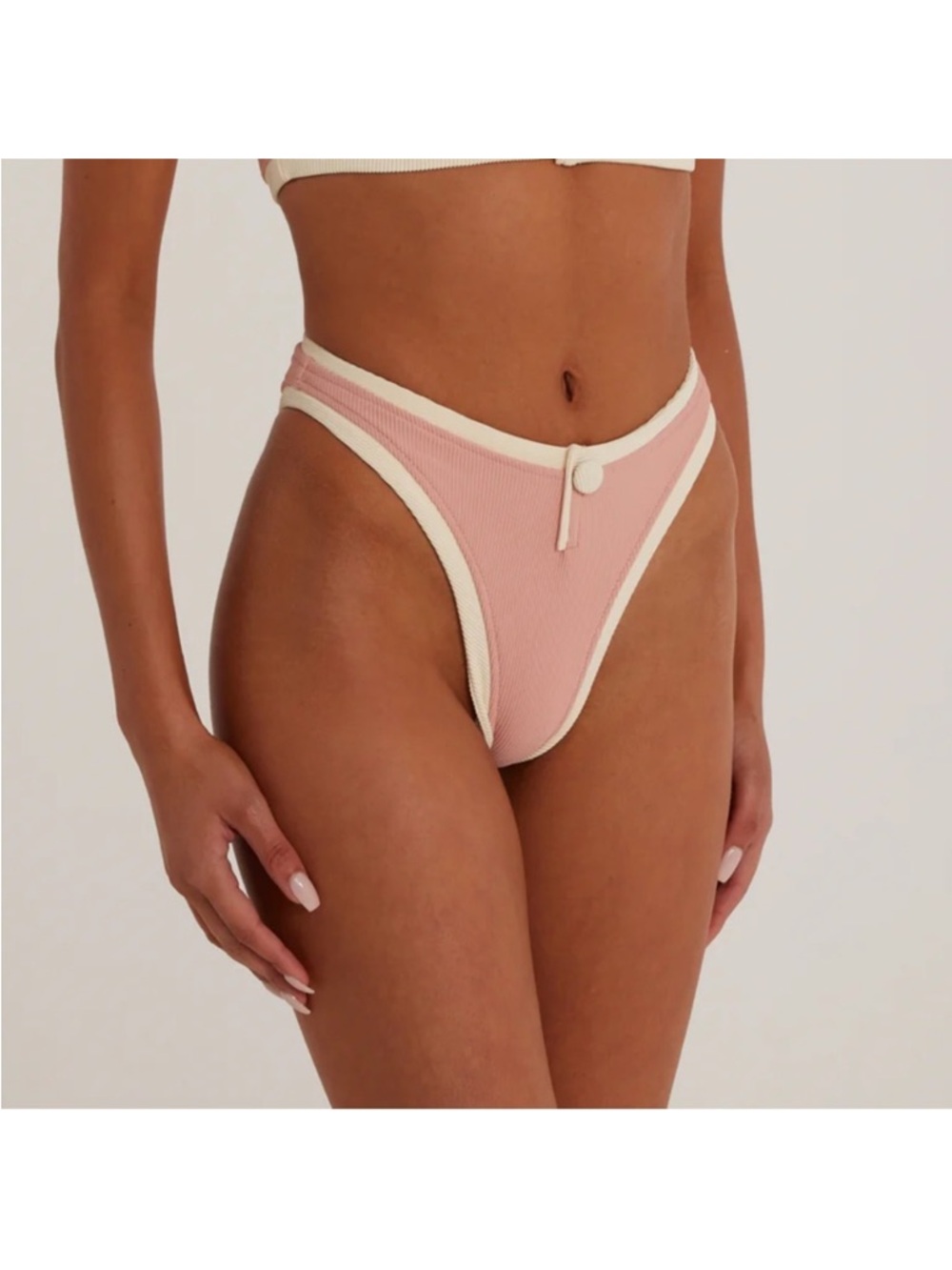 SAME Los Angeles The Grace Ribbed bikini Bottom Pink NEW small